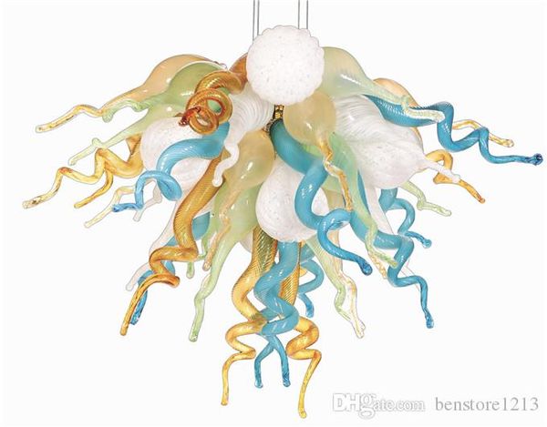 

100% hand blown glass pendant chandeliers new arrival murano glass hanging pendant lamps multicolor 20inches led home lights for living room