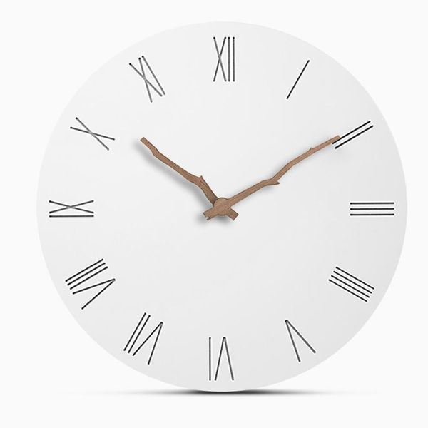 

creative wooden wall clocks modern living room home wall decor round wood silent hanging clock roman large numbers 12 inch