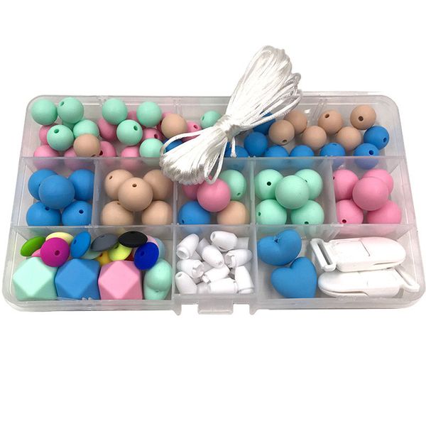 

diy детские уход прорезыватель аксессуары цвета смешивания силиконовые бусы и круглые силиконовые бусины соска клипы отколовшаяся застежка