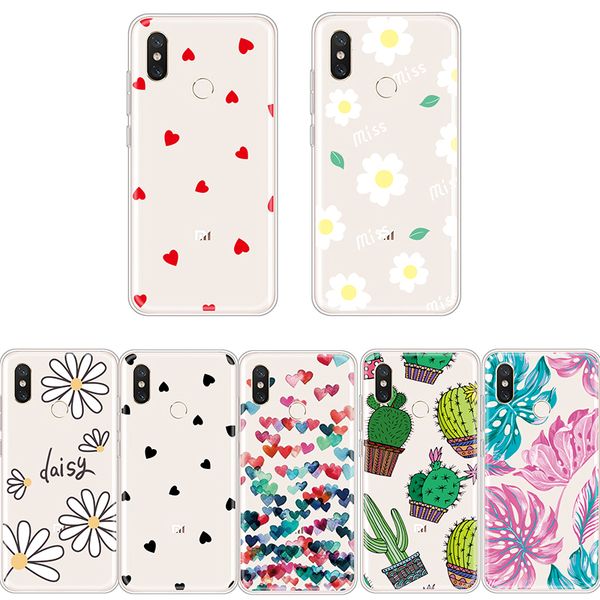 

ultra slim case for xiaomi mi a2 a1 mi9 se mi8 soft clear tpu fresh plant flowers on redmi note 5 6 7 pro phone cover coque capa