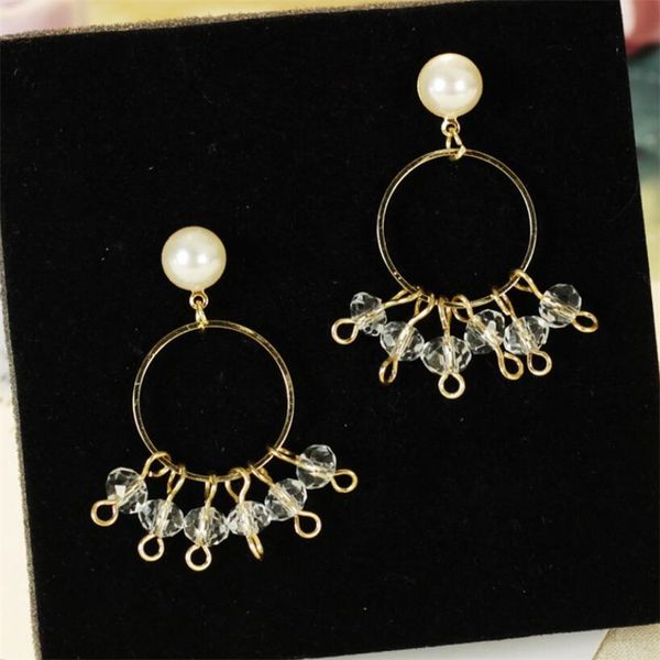 

3 pairs/set fashion imitation pearl tassel earrings wholesale jewelry earrings female long section vintage statement earrings, Golden