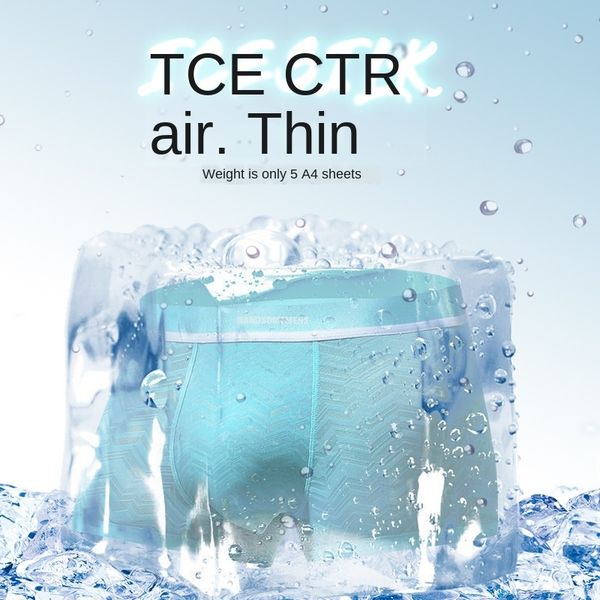 

tongbiao ice silk men's underwear one-piece ice silk underwear men's boxer pants quick drying sexy, Black;white