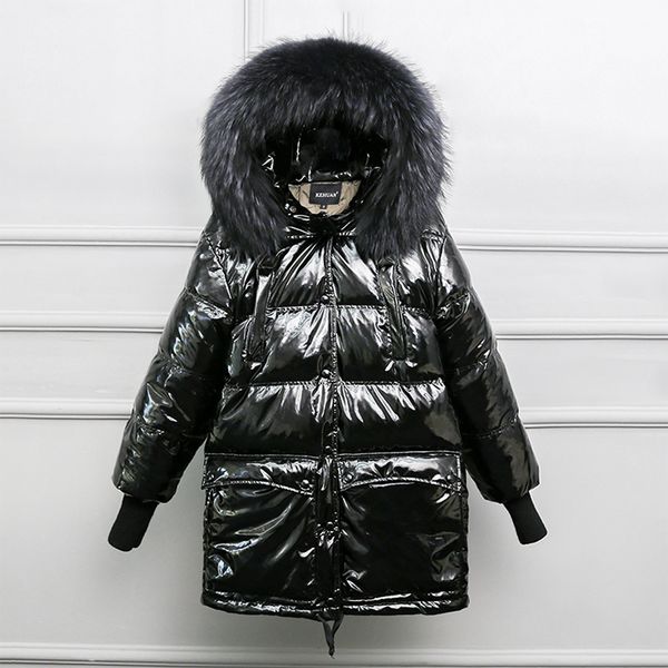 

winter light jacket women clothes 2019 korean 80% duck down jacket hooded + raccoon fur warm long coat female hiver khlm1901-1, Black