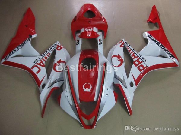 

injection molding plastic fairings for honda cbr600rr 2007 2008 white red fairing kit cbr600rr 07 08 ll05