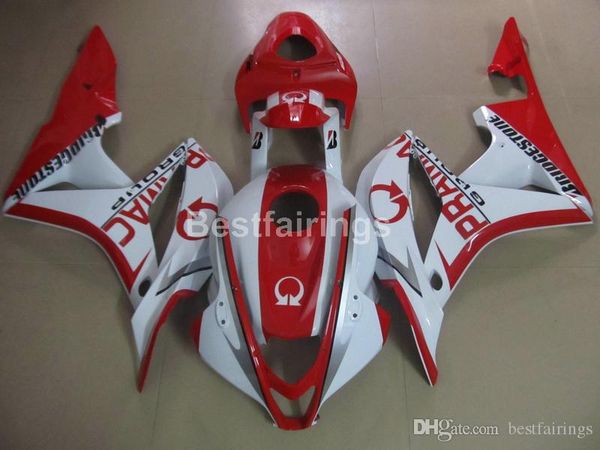 Литье под давлением пластиковые обтекатели для Honda CBR600RR 2007 2008 белый красный обтекатель CBR600RR 07 08 LL05