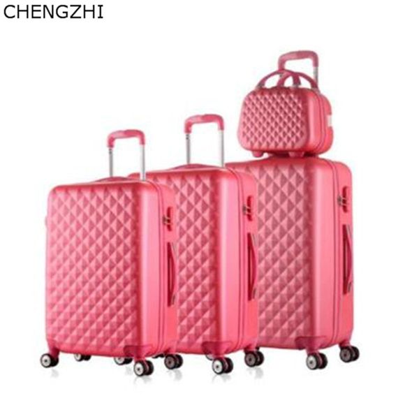 

chengzhi ретро студенты на колесах женщины путешествия чемодан с косметической сумкой девушки тележки багажа наборы