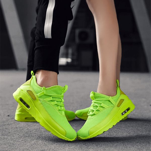 

men's running shoes, spring autumn, lace-up, breathable, green, for running, mens, oversized, unisex, for couples, sneakers