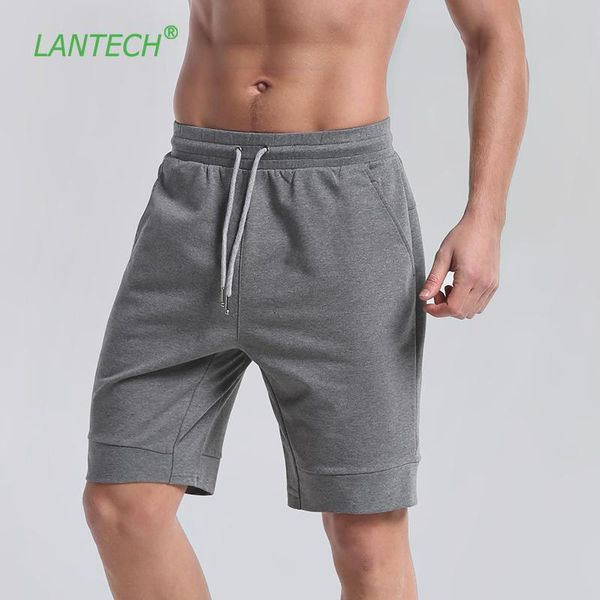 

lantech men running shorts jogging training sports sportswear fitness exercise gym shorts clothes pocket zipper breathable, Black;blue
