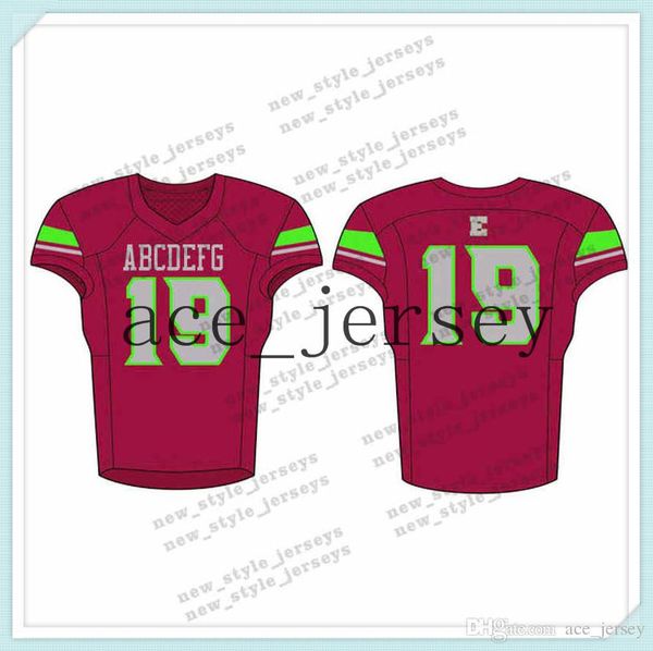 

100Men 2019 Youth Football Jerseys Army Green Wine Red Embroidery Logos Stitched Custom Any name Any number Jerseys