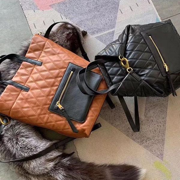 

2020 new premium leather totes backpack style brand designer hand two-color stitching school outdoor size35