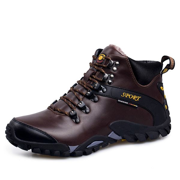 

autumn and winter leather and cotton shoes outdoor hiking shoes large men's cotton