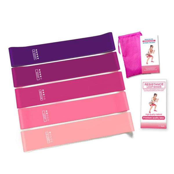 

new resistance bands fitness elastic band natural latex mini sport gym workout expander training yoga pilates exercise 5 color