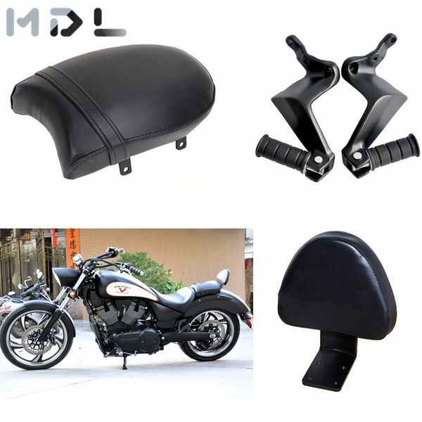 

rear passenger foot pegs footrest seat pillion cushion pad backrest pad sissy bar for victory vegas gunner high-ball boardwalk