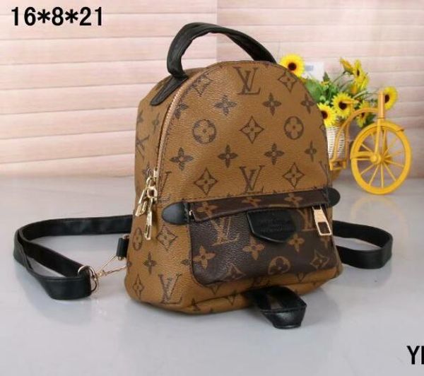 

new fashion palm printing springs women men backpack mini leather children school bag travel bag shoulder bag