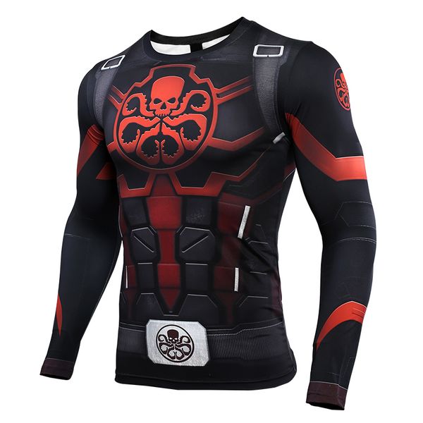 

hydra captain american 3d printed t shirts men 4 endgame compression shirt cosplay costume long sleeve for male, White;black