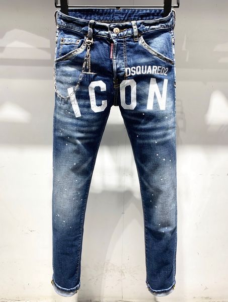 

2020 new brand of fashionable european and american men's casual jeans ,high-grade washing, pure hand grinding, quality optimization lt, Blue