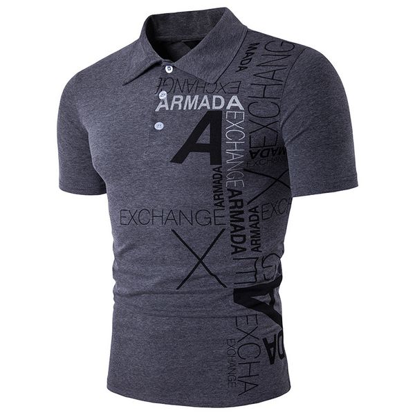 

Fashion Designer Letter Printed Mens Polo Summer Lapel Neck Short Tees Casual Loose Sports Mens Tees