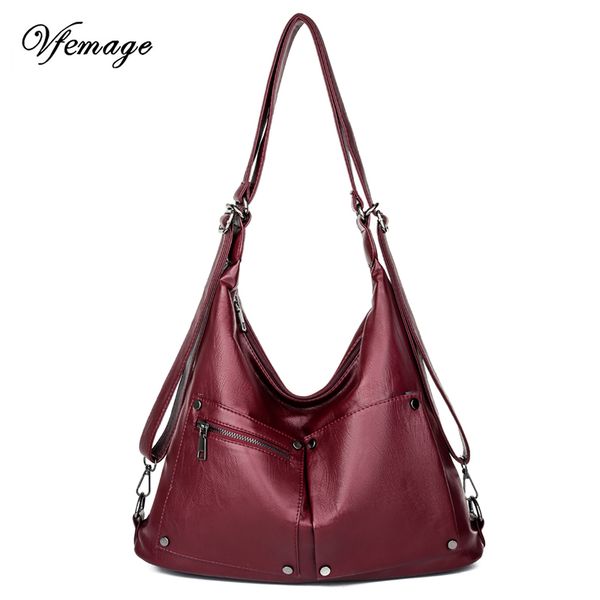 

vfemage vintage rivet handbags women hobos bag shoulder ladies casual totes multifunction female handles bag bolsa feminina
