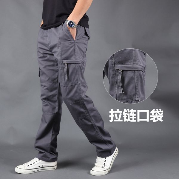 

spring men's casual pants men's trousers overalls mens comfort straight pants men wearing, Black