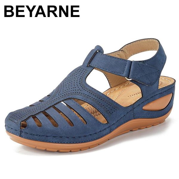 

beyarnesummer женщины ladies девушки комфортная досуг голеностопного hollowroundtoe сандалии мягкой подошве обуви sandalias де verano пункт, Black