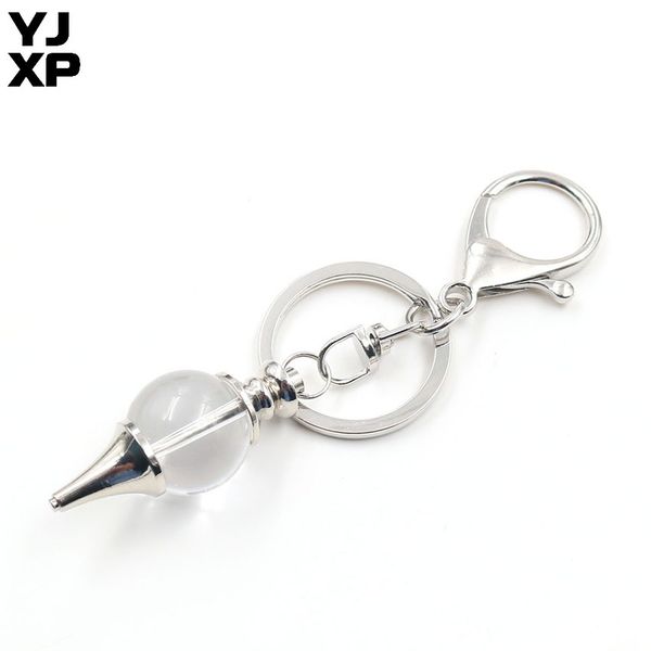 

yjxp ethnic style silver plated natural rock crystal round beads key chains for friend gift