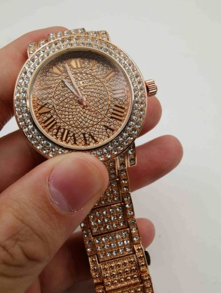 

New luxury women watch diamond quartz lady tainle teel brand watche rhine tone ro e gold mk wri twatche clock gift relogio feminino, Slivery;brown