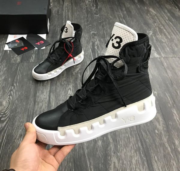 

2019 Новый Y-3 Bashyo Высокие женские мужские кроссовки Тройной черный белый красный вы