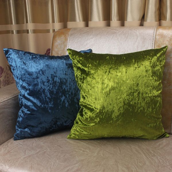 

curcya fashion shinny throw pillow cover solid colors ice crushed velvet polyester modern decorative cushion covers for sofa pillow case