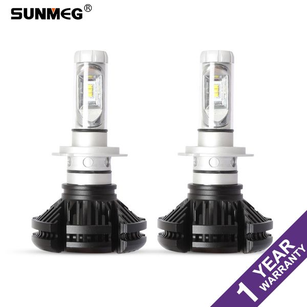 

sunmeg x3 zes h4 h7 led car headlight bulb 3000k/6500k/8000k 100w 12000lm headlight car automobile head lamp led drl lights