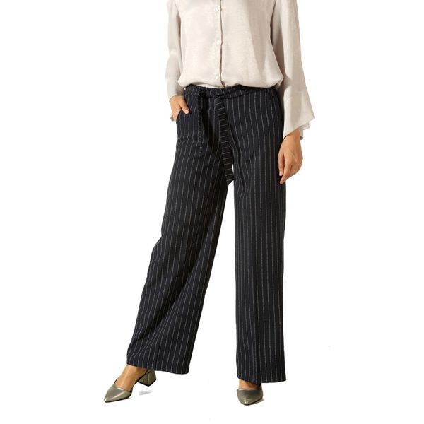 

hijab striped pants with pocket, Black;white