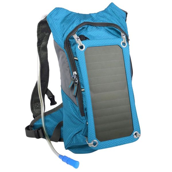 

hiking backpack double shoulder solar bag with removable solar panel multifunctional for smart phones tablets gps bluetooth an