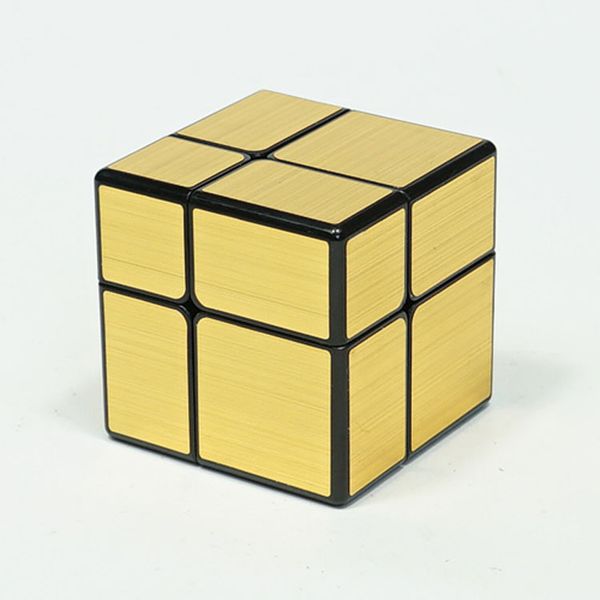

diascubes qiyi mirror 2x2 magic cube puzzle speed magic cube golden/silver sticker cube toys for children