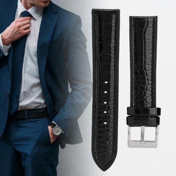

20mm 22mm soft sweat-resistant silcone leather watchband straps replacement wristwatch watch band watchmaker watch accessories, Black;brown