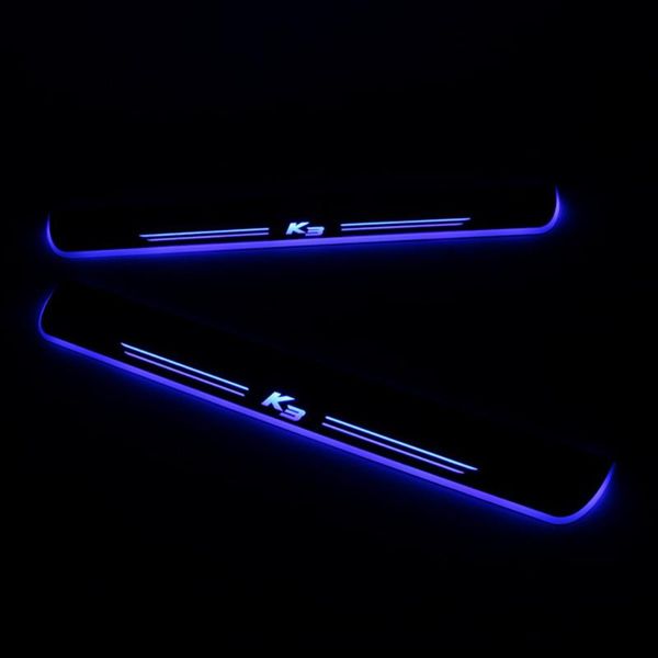 

acrylic moving led welcome pedal car scuff plate pedal door sill pathway light for kia 2013 - 2020