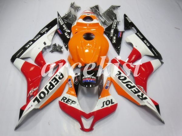 

new abs injection motorcycle full fairings kit fit for honda cbr600rr f5 2007 2008 07 08 600rr bodywork set custom white orange