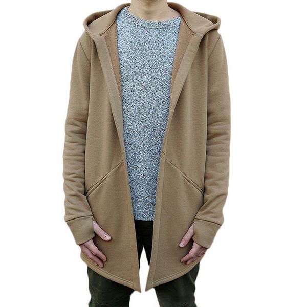 

2020 men's casual slim hooded plus size solid color coat jacket male fashion wild cardigan outerwear, Black;brown