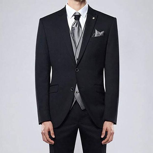 

custom made black men slim fit suits groom wear mens wedding suits man business blazer 3 piece suit latest coat pant designs homme, White;black