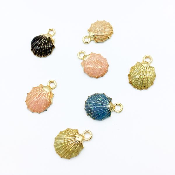 

wholesale- new arrival zinc alloy metal charms shells shape oil drop charms diy jewelry earring pendants, Bronze;silver