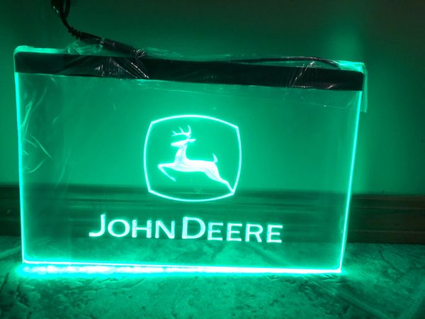 

1-g-John-Deere-LED неоновый свет знак декор Бесплатная доставка дропшиппинг Оптовая 7 цве