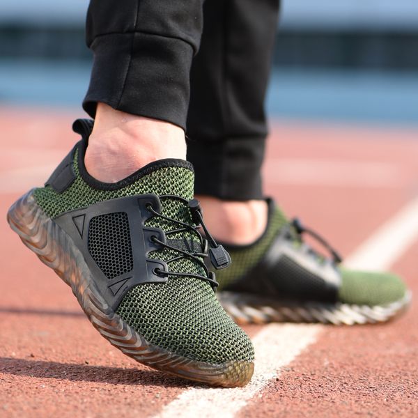 

dropshipping mens shoes 2019 indestructible shoes for men and women puncture-proof steel toe air safety boots work, Black