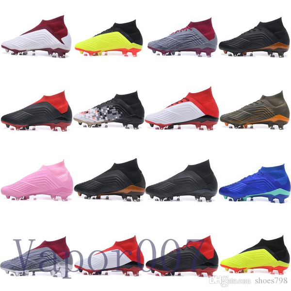 

2019 crampons de football cleats predator 18+ boots mens scarpe da youth fg soccer sport shoes running scarpe sneakers chaussures21d0#