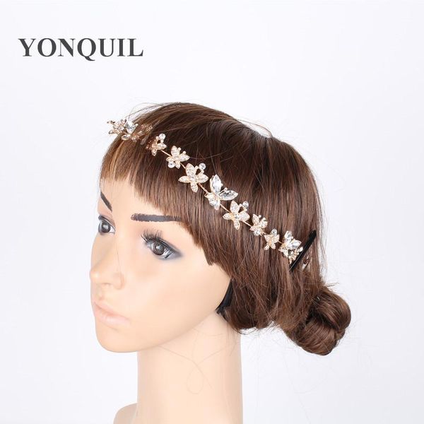 2017 Fashion Rhinestone Butterfly Hair Accessories Rose Gold