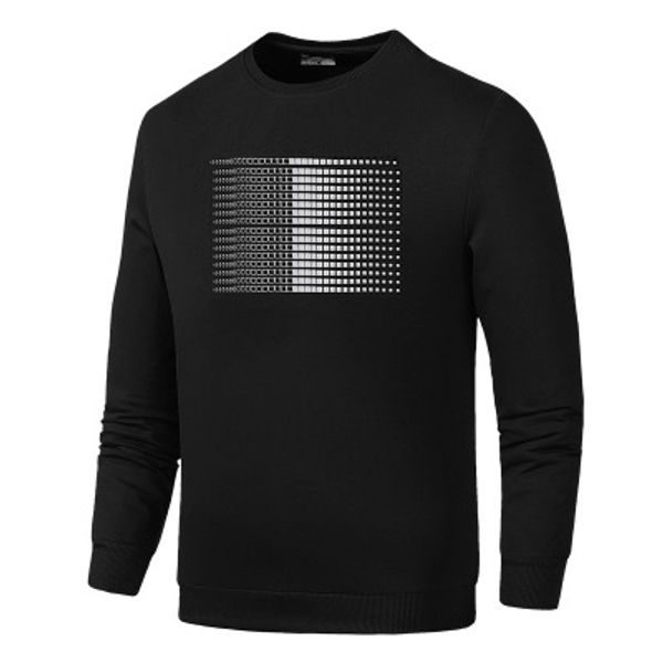 

19 brand designer new round neck men's long sleeve t-shirt solid color loose round neck t-shirt tide knitted sweater autumn men, Black