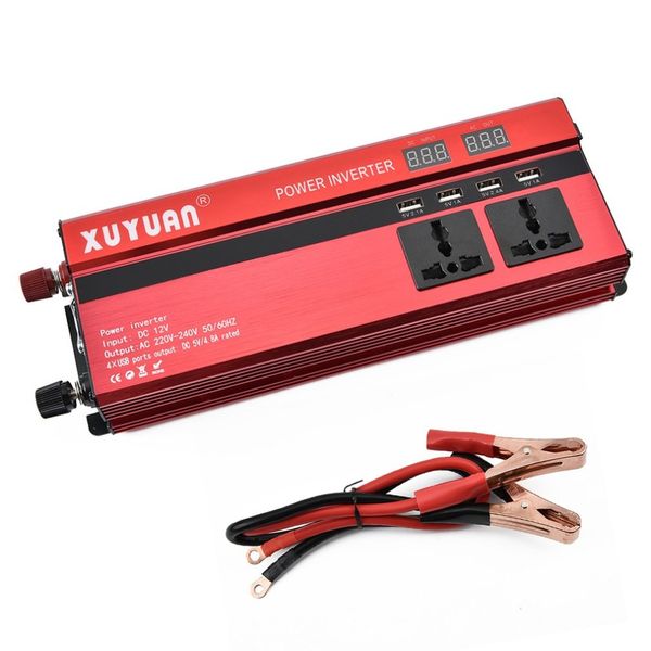 

xuyuan 2000w portable cars vehicles powerful inverter charger with led display converter 12v/24v to 220v