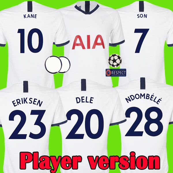 

Thailand Player version KANE NDOMBELE Soccer Jersey 19 20 LUCAS SPURS ERIKSEN DELE SON 2019 2020 home white uniforms SET men football shirt