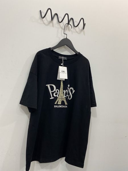 

20ss luxurious brands design bb eiffel tower paris embroiderd tee shirt men women streetwear sweatshirt outdoor t-shirts, Gray;blue