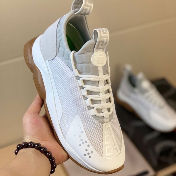 

new men chain sneakes luxury designer sneakers mens women sport shoes leather casual shoes trainers lightweight sole chaussures, Black