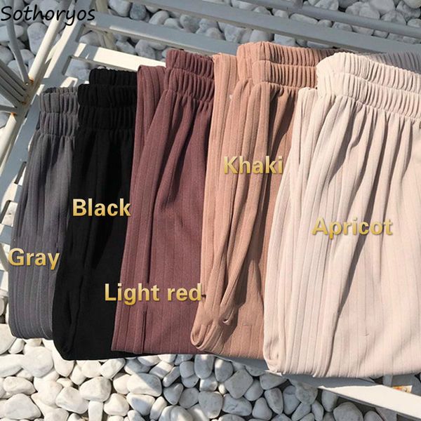 

women's pants & capris women casual elegant wide leg high elastic waist korean style womens trousers trendy comfortable loose breathabl, Black;white