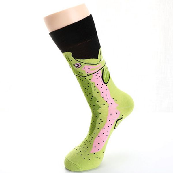 

Hot sell Harajuku happy socks men's Fish zebra shark color block tube cotton dress casual wedding socks colorful novelty skateboard sock