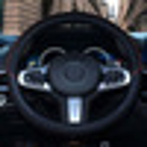

38cm car steering wheel leather hand-stitched protective cover